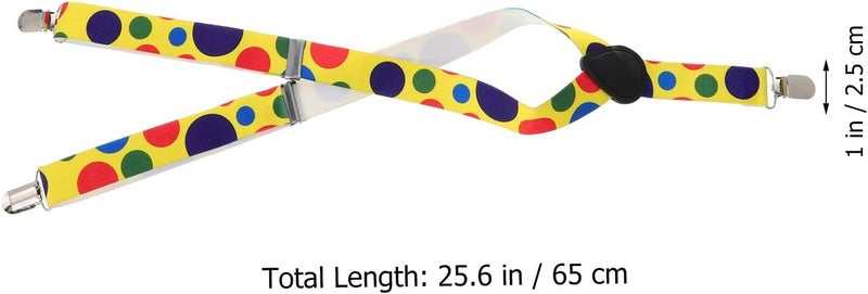 Frcolor 1 Set Dot Bow Tie Belt Clown Suspenders Suspenders Bow Tie Clown Bowtie Party Favor Suits for Boys Colorful Dot Suspender Bib Short Elastic Halloween Toddler - Image 5